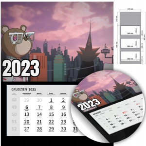 KALENDARZ Trójdzielny Ścienny 2023 ANIMOWANE Wzory