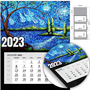 KALENDARZ Trójdzielny Ścienny 2023 ARTYSTYCZNE Wz