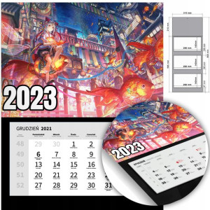 KALENDARZ Trójdzielny Ścienny 2023 JAPONIA Wzory