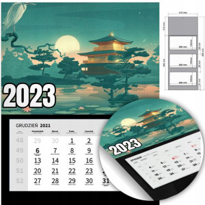 KALENDARZ Trójdzielny Ścienny 2023 JAPONIA Wzory