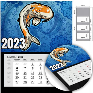 KALENDARZ Trójdzielny Ścienny 2023 JAPONIA Wzory