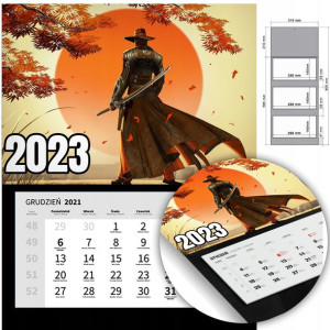 KALENDARZ Trójdzielny Ścienny 2023 JAPONIA Wzory