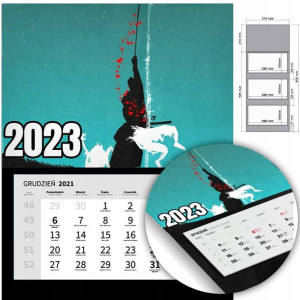 KALENDARZ Trójdzielny Ścienny 2023 JAPONIA Wzory