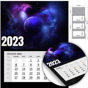 KALENDARZ Trójdzielny Ścienny 2023 KOSMOS Wzory