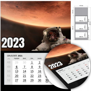 KALENDARZ Trójdzielny Ścienny 2023 KOSMOS Wzory