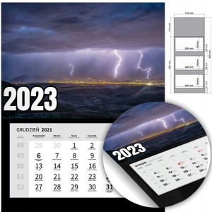 KALENDARZ Trójdzielny Ścienny 2023 KRAJOBRAZ Wzory