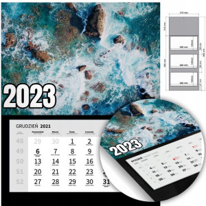 KALENDARZ Trójdzielny Ścienny 2023 KRAJOBRAZ Wzory