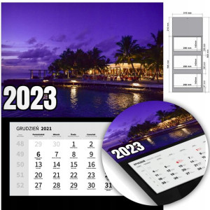 KALENDARZ Trójdzielny Ścienny 2023 KRAJOBRAZ Wzory