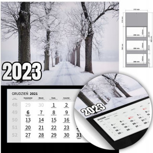 KALENDARZ Trójdzielny Ścienny 2023 KRAJOBRAZ Wzory