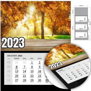 KALENDARZ Trójdzielny Ścienny 2023 KRAJOBRAZY Wz
