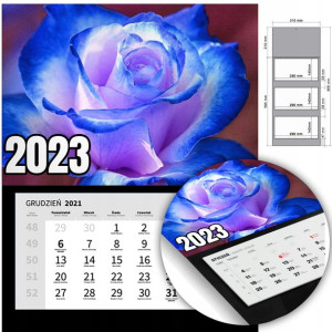 KALENDARZ Trójdzielny Ścienny 2023 KWIATY Wzory