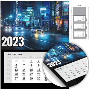 KALENDARZ Trójdzielny Ścienny 2023 MIASTA Wzory