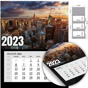 KALENDARZ Trójdzielny Ścienny 2023 MIASTA Wzory
