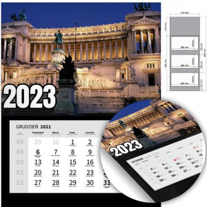 KALENDARZ Trójdzielny Ścienny 2023 MIASTA Wzory