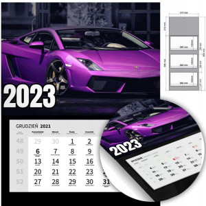 KALENDARZ Trójdzielny Ścienny 2023 MOTORYZACJA Wz