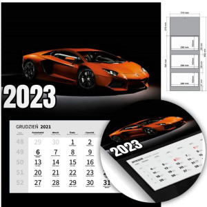 KALENDARZ Trójdzielny Ścienny 2023 MOTORYZACJA Wz