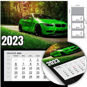 KALENDARZ Trójdzielny Ścienny 2023 MOTORYZACJA Wz