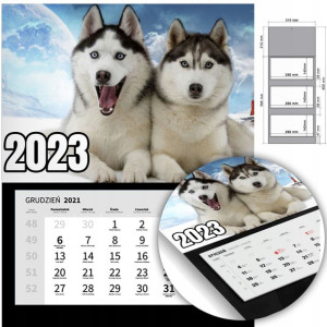 KALENDARZ Trójdzielny Ścienny 2023 PSY Mix Wzory