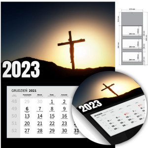 KALENDARZ Trójdzielny Ścienny 2023 RELIGIJNE Wzory