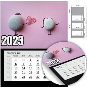 KALENDARZ Trójdzielny Ścienny 2023 RETRO Mix Wzory