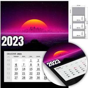 KALENDARZ Trójdzielny Ścienny 2023 RÓŻNE Mix Wzory