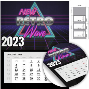 KALENDARZ Trójdzielny Ścienny 2023 VINTAGE Wzory