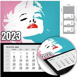 KALENDARZ Trójdzielny Ścienny 2023 VINTAGE Wzory