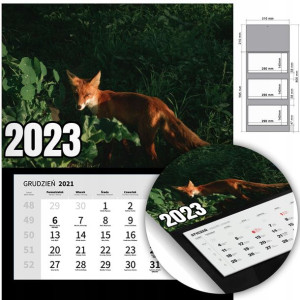 KALENDARZ Trójdzielny Ścienny 2023 ZWIERZĘTA Wzory