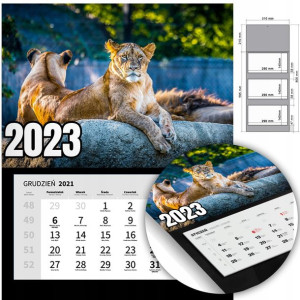 KALENDARZ Trójdzielny Ścienny 2023 ZWIERZĘTA Wzory