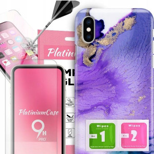 ETUI 2MM +szkło 9H do IPHONE XS Glamour Top Wzory