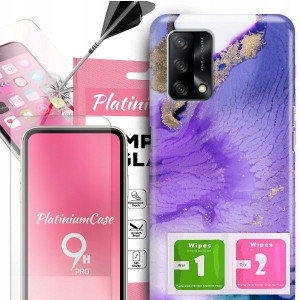 ETUI 2MM +szkło 9H do OPPO A74 5G Glamour Wzory