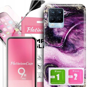 ETUI 2MM +szkło 9H do REALME 8 Glamour Top Wzory