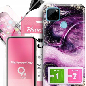 ETUI 2MM +szkło 9H do REALME C21Y Glamour Wzory