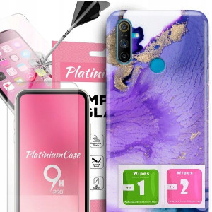 ETUI 2MM +szkło 9H do REALME C3 Glamour Top Wzory