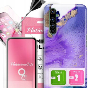ETUI 2MM +szkło 9H do REALME X50 PRO Glamour Wzory