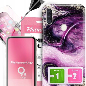 ETUI 2MM +szkło 9H do SAMSUNG A11 Glamour Wzory