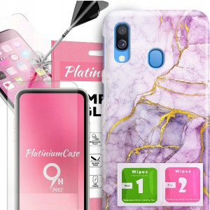 ETUI 2MM +szkło 9H do SAMSUNG A40 Glamour Wzory