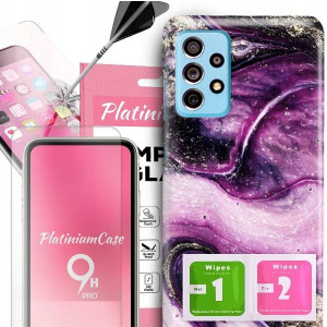 ETUI 2MM +szkło 9H do SAMSUNG A73 5G Glamour Wzory