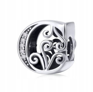 Zawieszka Charms Literka Litera C Alfabet Srebro
