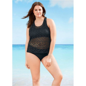 2 Cz Ażurowe Czarne Tankini 52 947664