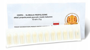 Czopki - globulki propolisowe 12 sztuk