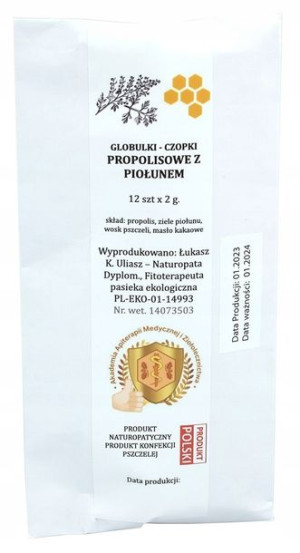 Czopki globulki propolisowe z piołunem 12 sztuk
