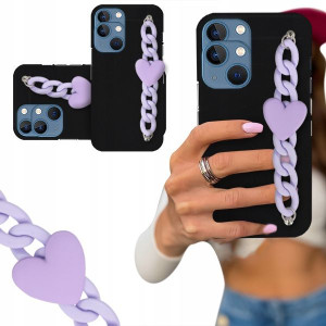 ETUI BLINK CZARNE MATOWE do IPHONE 14 Fiolet Serce