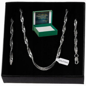 Srebrny Łańcuszek Singapur 50cm/3mm Pr 925 Prezent