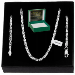 Srebrny Diamentowany Łańcuszek Królewski 60cm P925