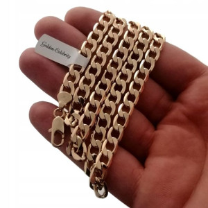Złoty Męski Łańcuszek Pancerka 55cm Prezent 18k