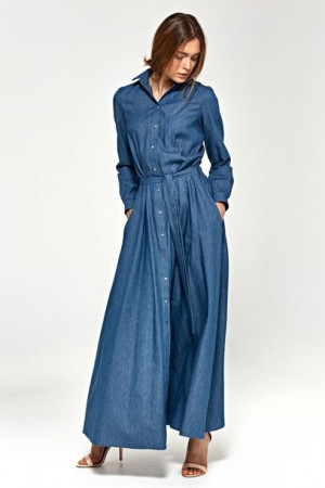 Nife Sukienka maxi z długim rękawem S93 Jeans 42