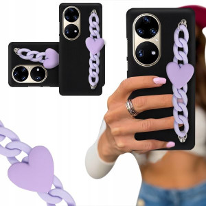 ETUI BLINK CZARNY MAT do HUAWEI P50 PRO Łańcuszek