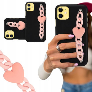 ETUI BLINK CZARNY MAT do IPHONE 11 Łańcuszek SERCE