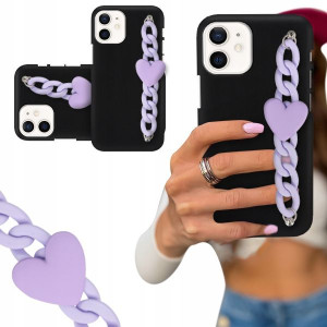 ETUI BLINK CZARNY MAT do IPHONE 12 MINI Łańcuszek